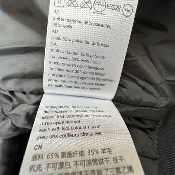 New Wesc MumelĀ Women Bomber Jacket US L MelangeāGreyāColorblockāFlannelā$225 - Picture 11 of 12